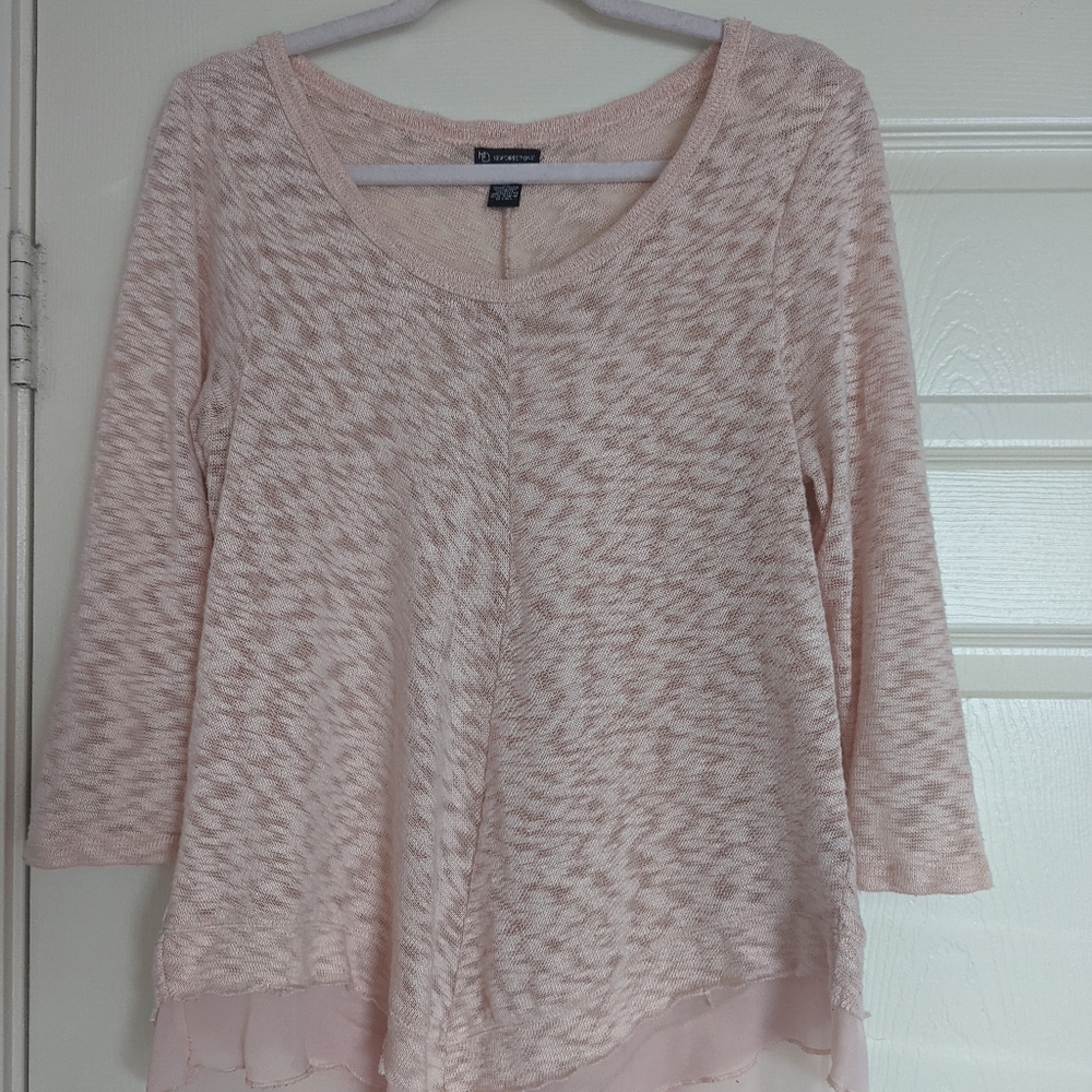 New Directions M Pink 3/4 sleeve knit top